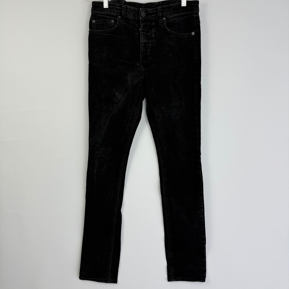 Ksubi Chitch Jeans Men 30 Black Slim Fit Button Fly Red Cross Embroidery 102931